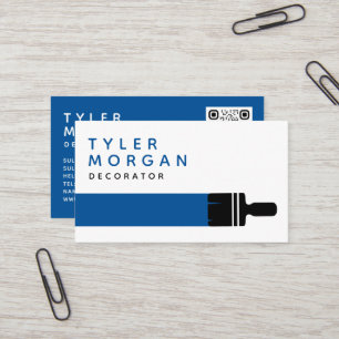 Blue Paintbrush Painter Decorator Business Card