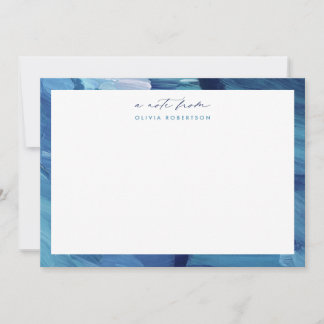 Blue Painted Abstract Art Stationery Note card