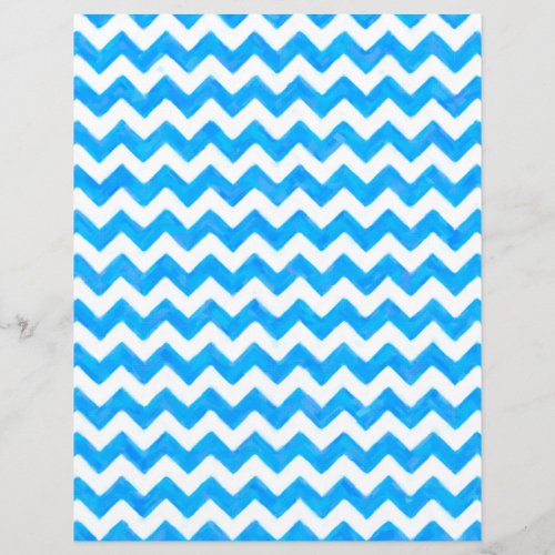 Blue Painted Chevron Scrapbook Paper Design