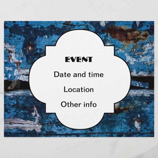 Blue painted wood flyer (Front)