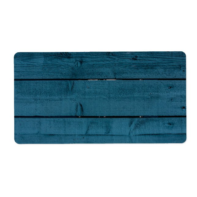 Blue painted wood planks label (Front)