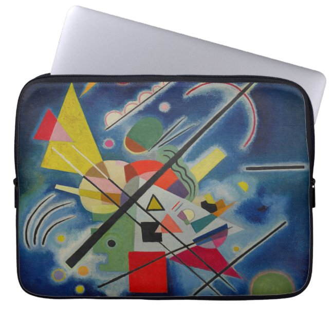 Blue Painting by Kandinsky Abstract Art Laptop Sleeve (Front)