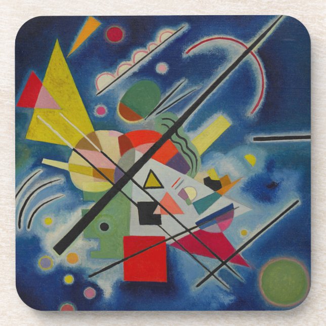 Blue Painting by Kandinsky Beverage Coaster (Front)