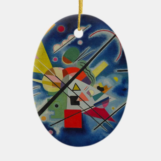 Blue Painting by Kandinsky Ceramic Ornament (Front)