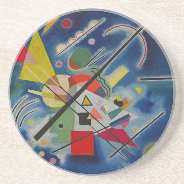 Blue Painting by Kandinsky Drink Coaster (Front)