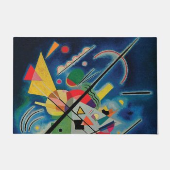 Blue Painting By Wassily Kandinsky Doormat by colorfulworld at Zazzle