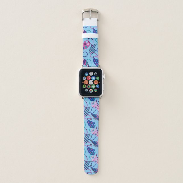 Blue Paisley  Apple Watch Band (Front)