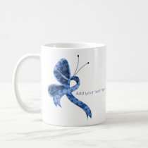 Blue Paisley Awareness Ribbon Butterfly Coffee Mug