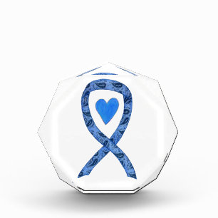 Blue Paisley Awareness Ribbon Paperweight Award