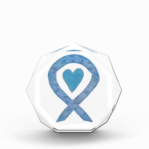 Blue Paisley Awareness Ribbon Paperweight Award