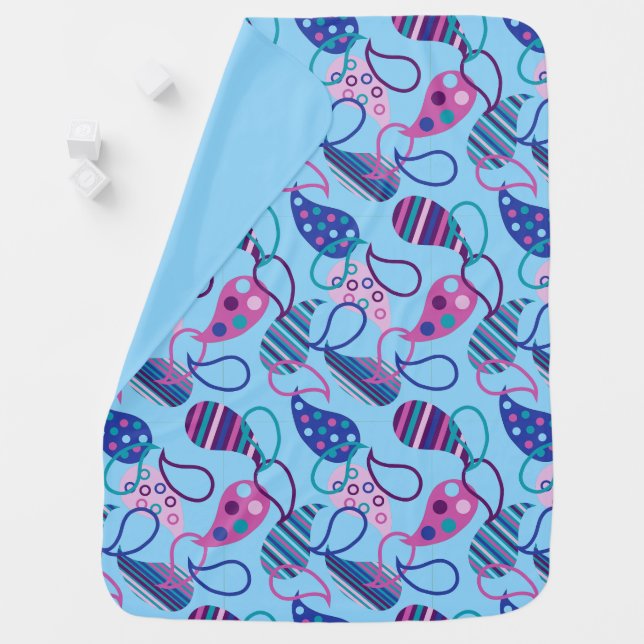 Blue Paisley  Baby Blanket (In Situ)