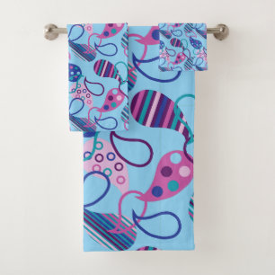 Blue Paisley  Bath Towel Set