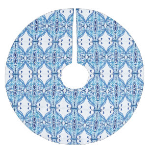 Blue Paisley Brushed Polyester Tree Skirt