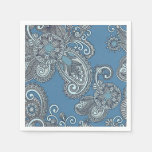 Blue Paisley Cocktail Napkins