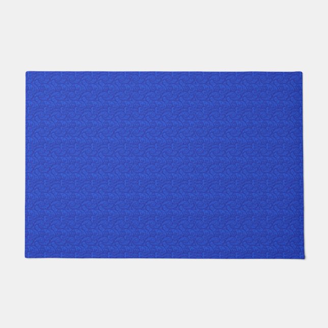 Blue paisley doormat (Front)