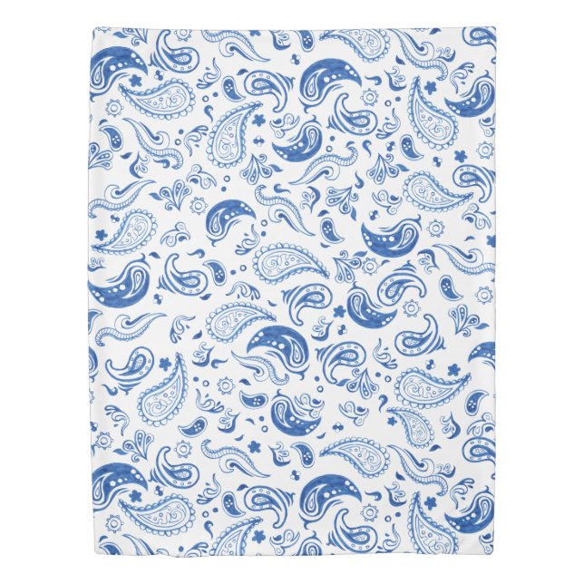 Blue Paisley Duvet Cover (Front)