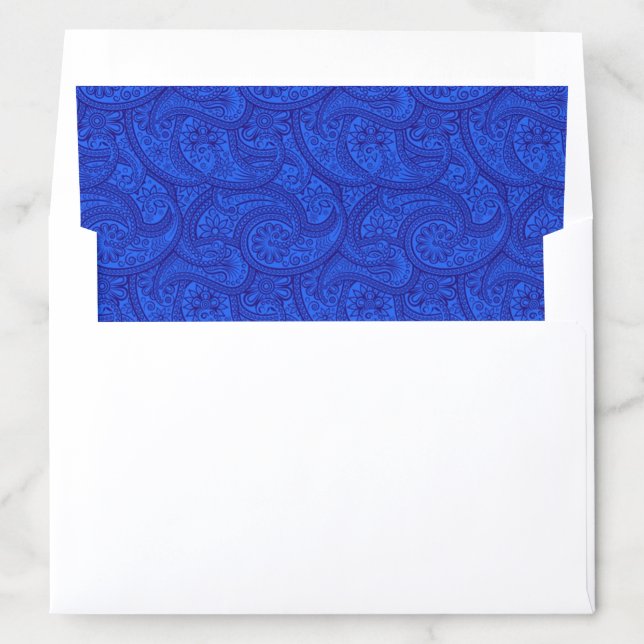 Blue Paisley Envelope Liner (In Envelope)