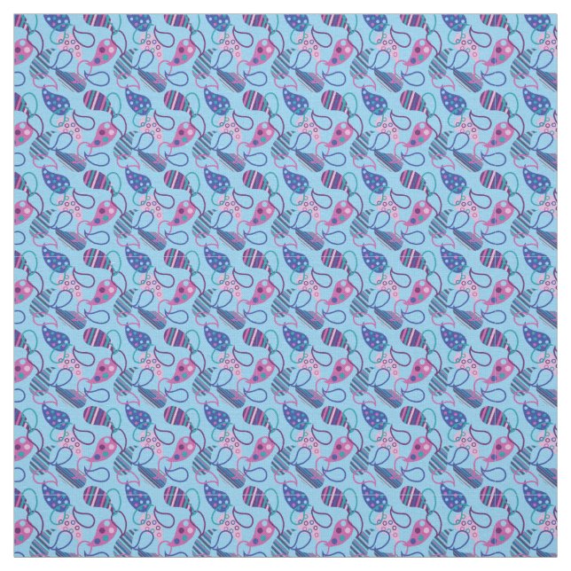 Blue Paisley  Fabric (Swatch)