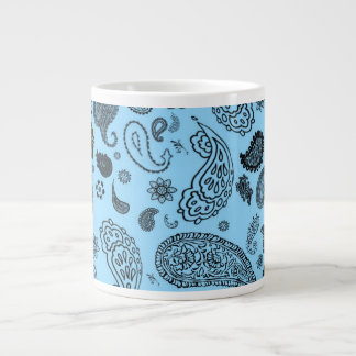 Blue Paisley Giant Coffee Mug