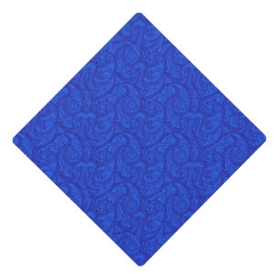 Blue Paisley Graduation Cap Topper