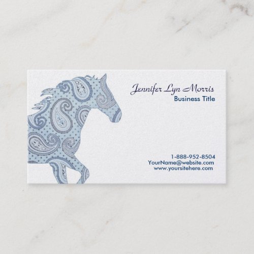 Blue Paisley Horse Business Cards