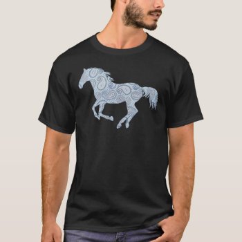 Blue Paisley Horse T-shirt by PaintingPony at Zazzle