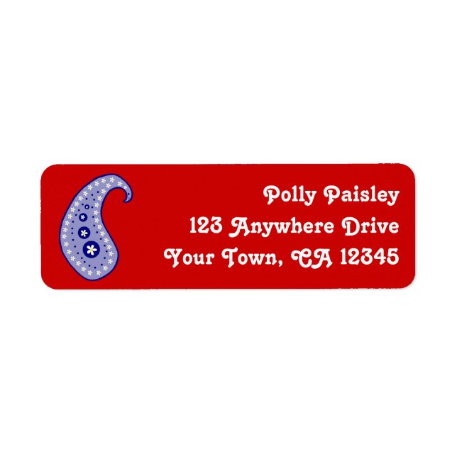 Blue Paisley Label (Front)