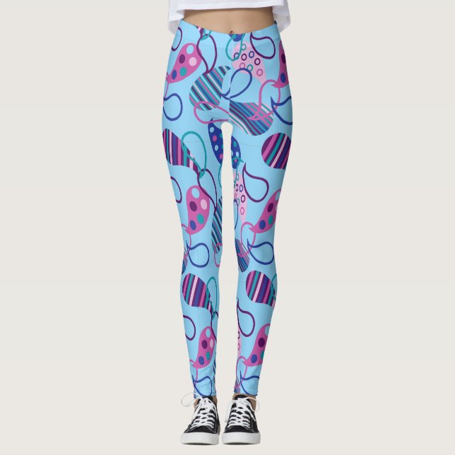 Blue Paisley  Leggings (Front)