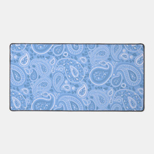 Blue Paisley Leopard Desk Mat