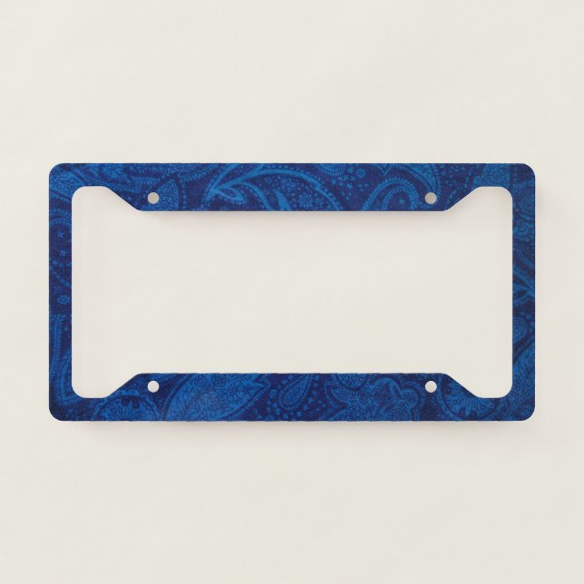 Blue paisley license plate frame (Front)