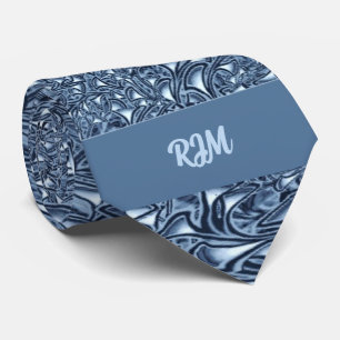 Blue Paisley Monogrammed Custom Neck Tie
