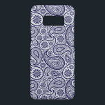 Blue Paisley Over White Background Case-Mate Samsung Galaxy S8 Case<br><div class="desc">Navy blue vintage paisley pattern over white background you can change by changing designs background color. It comes in revised colors. Blue paisley has a transparent background.</div>