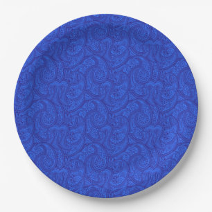 Blue Paisley Paper Plates