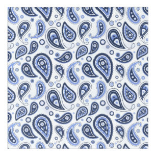 Blue Paisley Pattern Acrylic Print