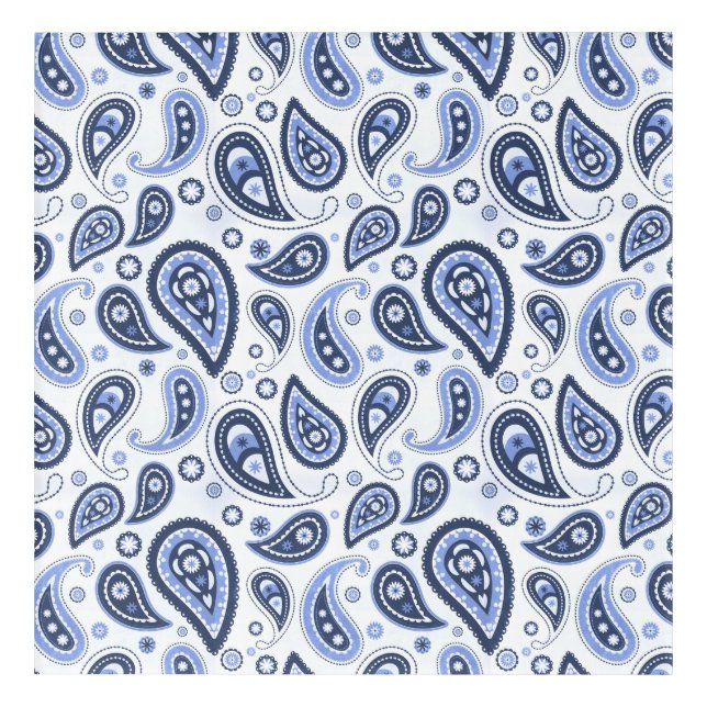 Blue Paisley Pattern Acrylic Print (Front)