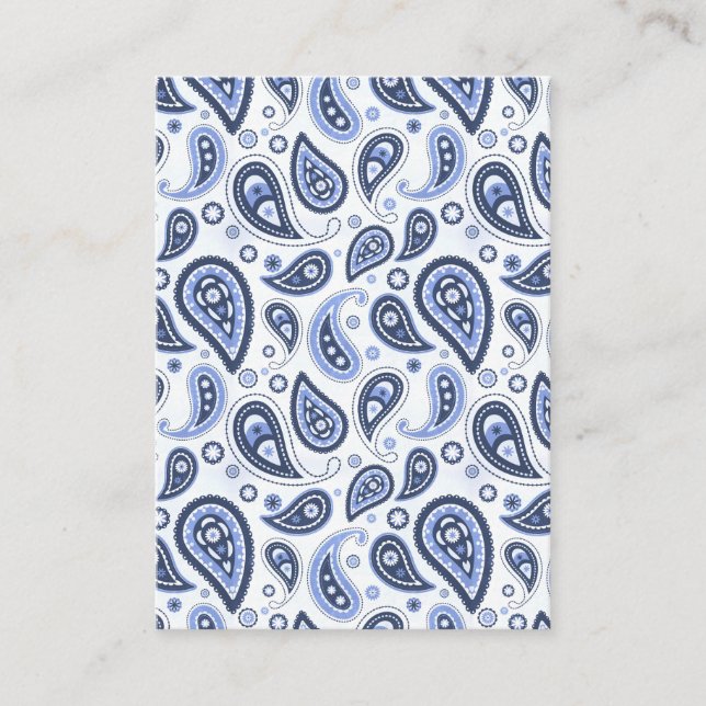 Blue Paisley Pattern Advice Card (Front)
