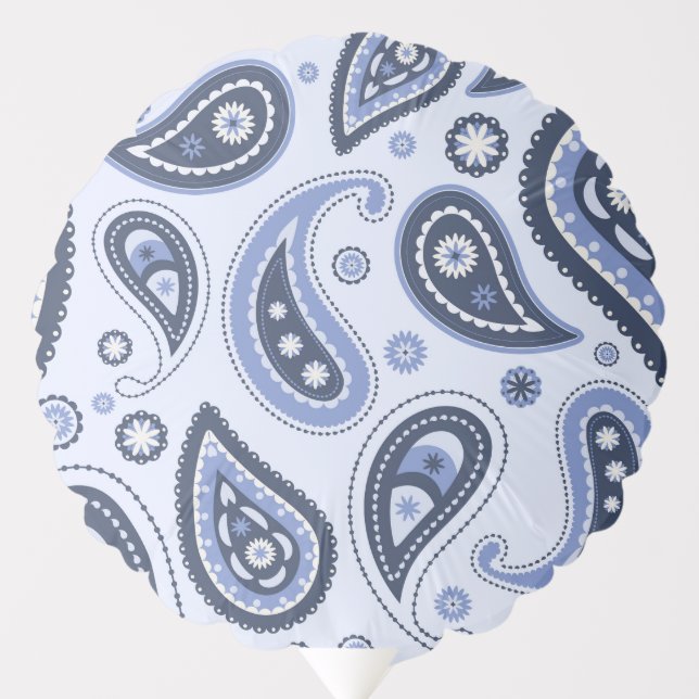 Blue Paisley Pattern Balloon (Front)