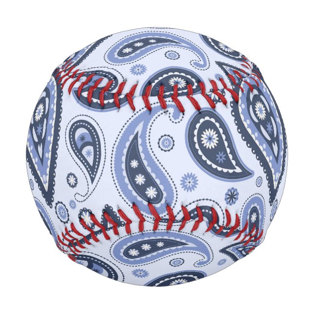 Blue Paisley Pattern Baseball (Front)