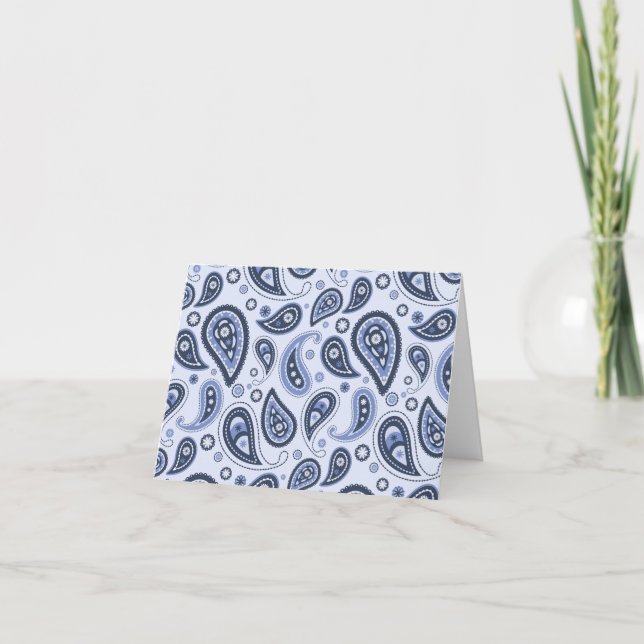 Blue Paisley Pattern Card (Front)