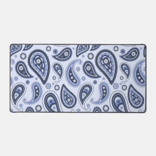 Blue Paisley Pattern Desk Mat