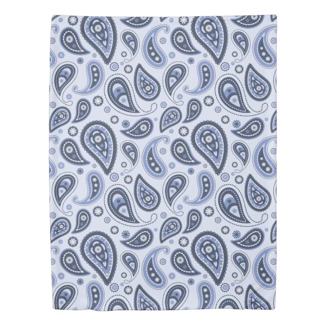 Blue Paisley Pattern Duvet Cover (Front)