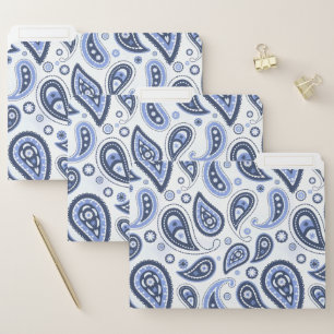 Blue Paisley Pattern File Folder