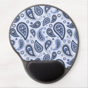 Blue Paisley Pattern Gel Mouse Pad