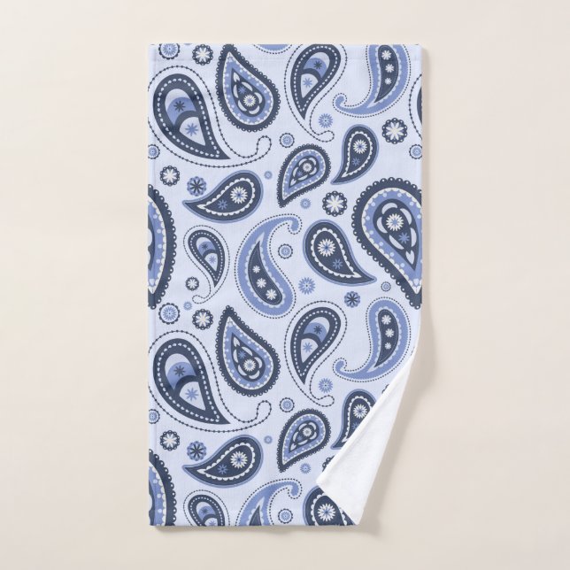 Blue Paisley Pattern Hand Towel (Hand Towel)