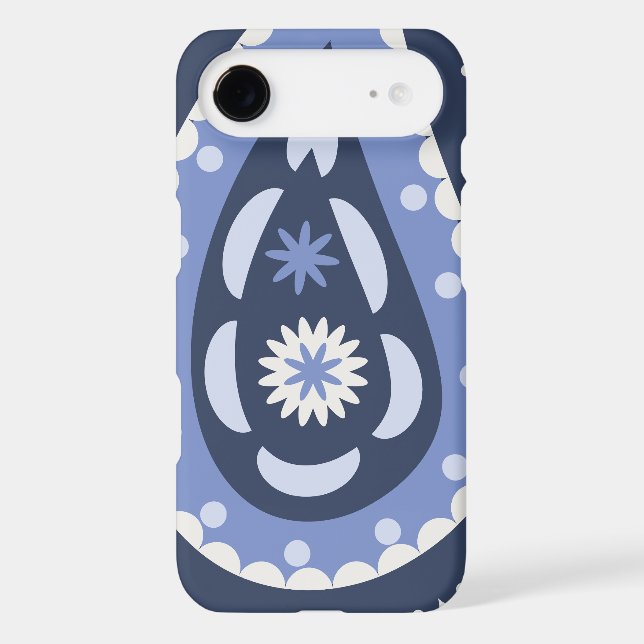 Blue Paisley Pattern iPhone Case (Back)