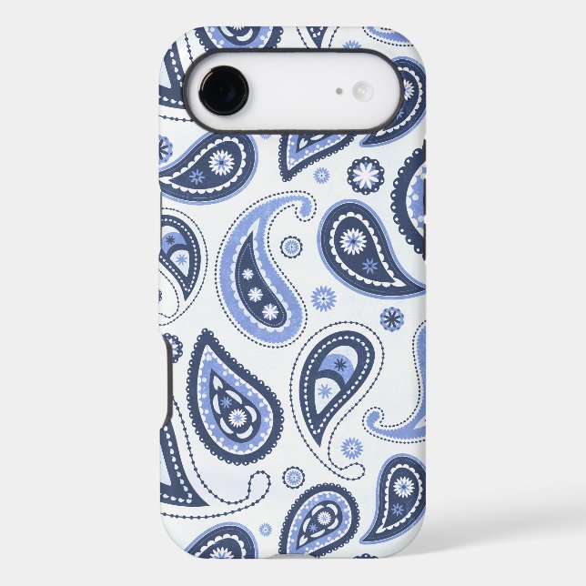 Blue Paisley Pattern iPhone Case (Back)