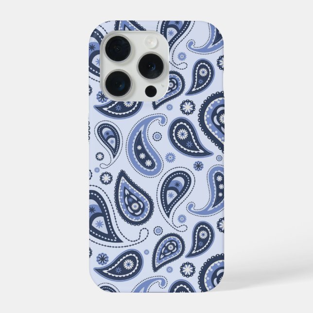 Blue Paisley Pattern iPhone Case (Back)