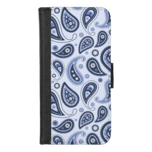 Blue Paisley Pattern iPhone 8/7 Wallet Case