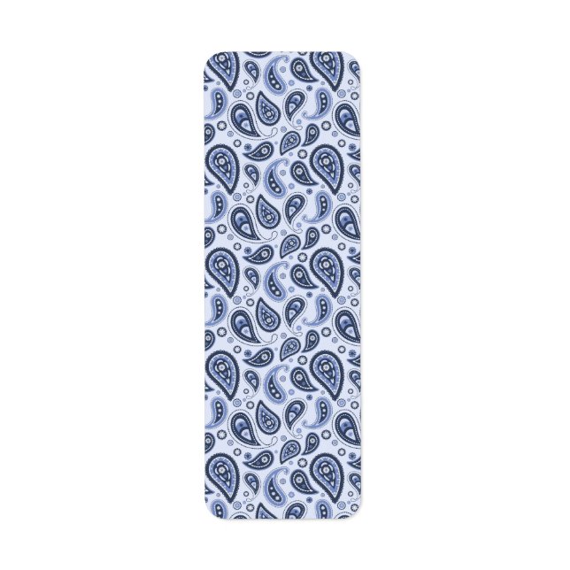 Blue Paisley Pattern Label (Front)