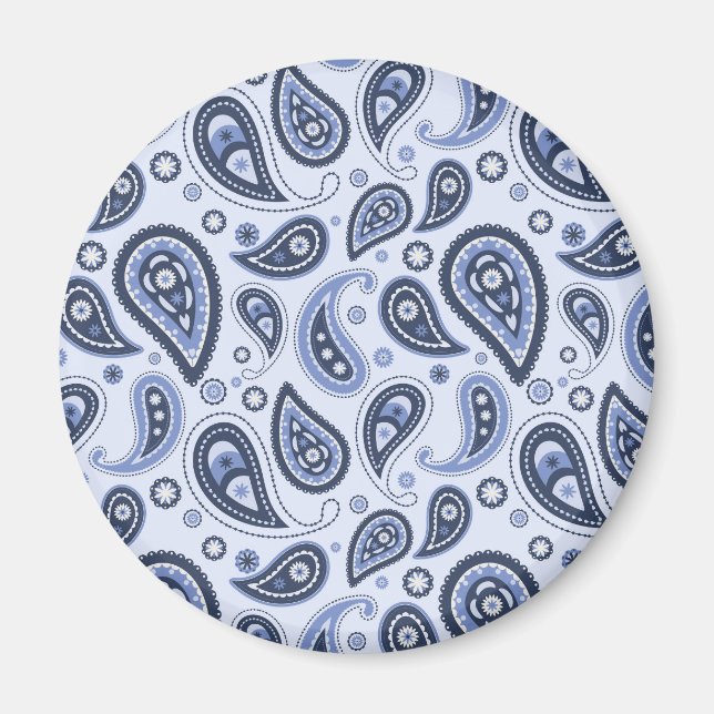 Blue Paisley Pattern Magnet (Front)